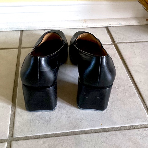 Vintage 90s Hush puppies square toe leather chunky heels - Picture 3 of 4